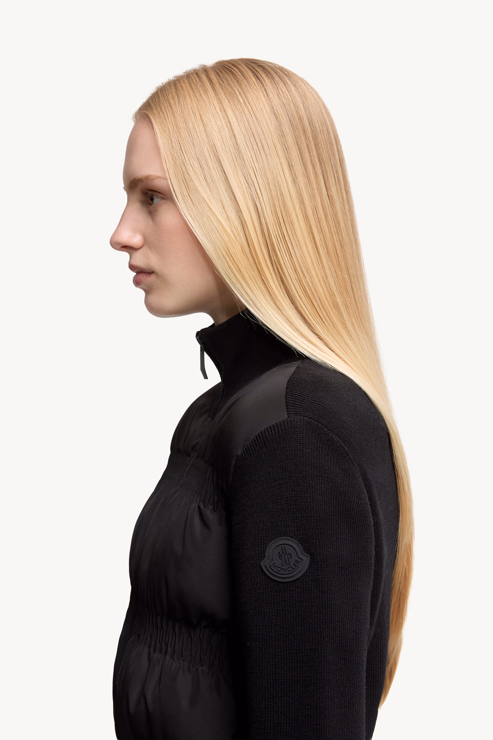 Padded Wool Zip-Up Cardigan Women Black Moncler 4